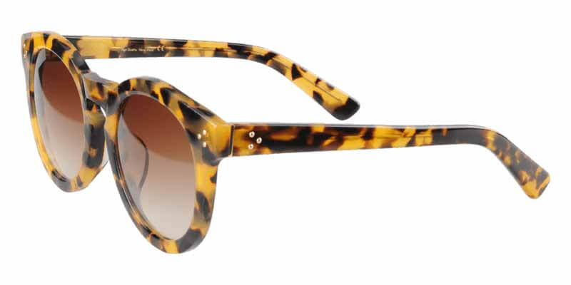 45 degree view Yellow Tortoise Frame With Gradient Brown Lenses sunglasses