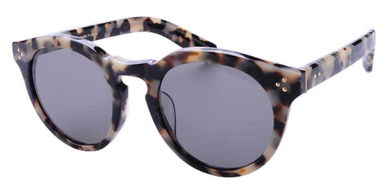 45 degree view White Tortoise Frame With Grey Lenses sunglasses