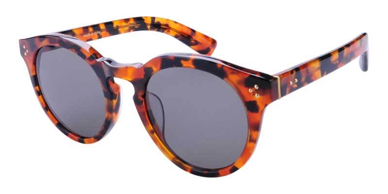 45 degree view Red Tortoise Acetate With Grey Lenses sunglasses