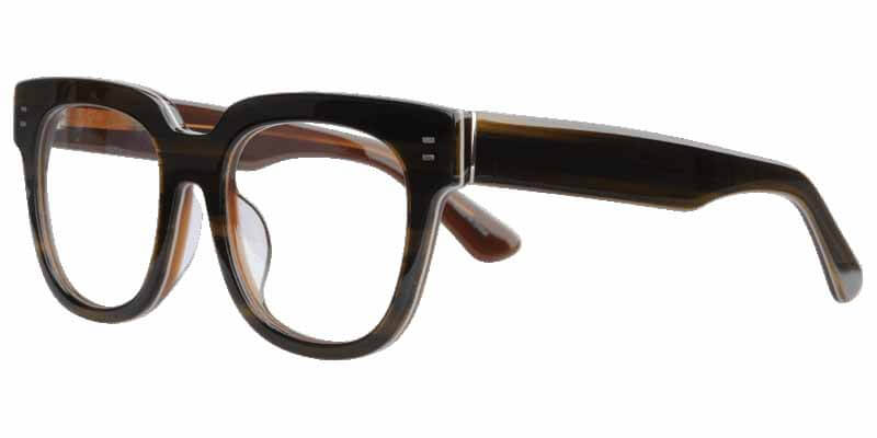 45 degree view Gray Green Stripe Acetate eyeglasses frame