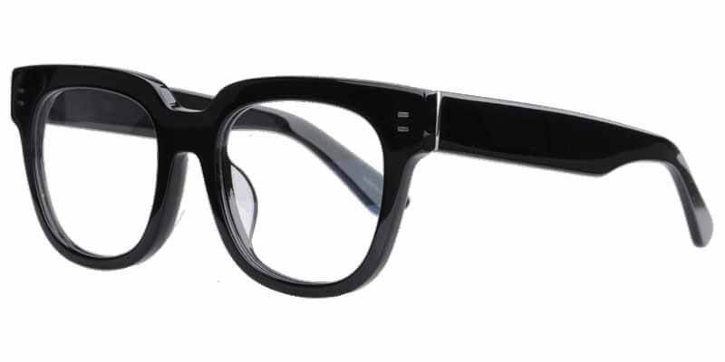 45 degree view Classical black acetate eyeglasses frames