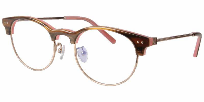 45degree front view Outside Tortoise Inside Pink Mixed Gold Metal eyeglasses frame
