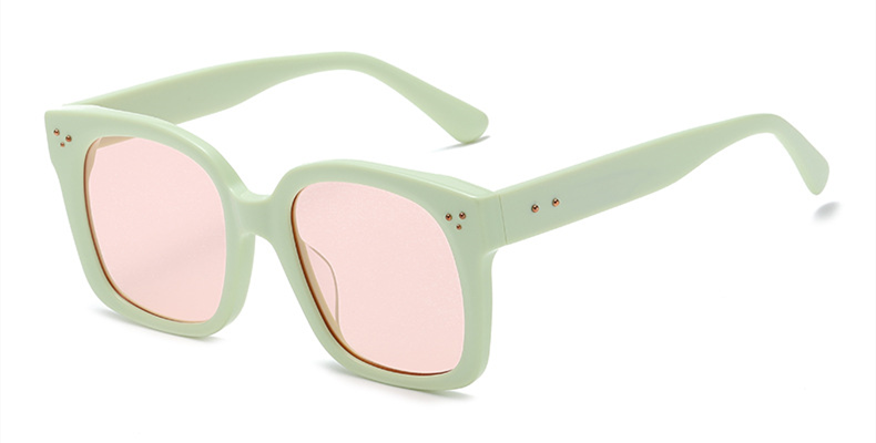 green frame with pink lenses sunglasses