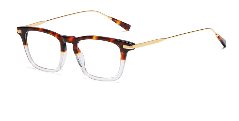 up tortoise down clear mixed gold temple eyeglasses